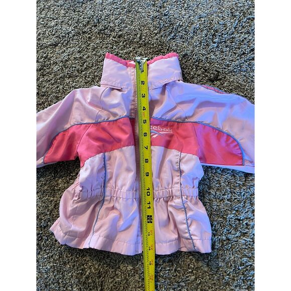 Vintage Reebok 90s Y2K Toddler Girl Jacket Pink with Fold in Hood 4T - Picture 6 of 7